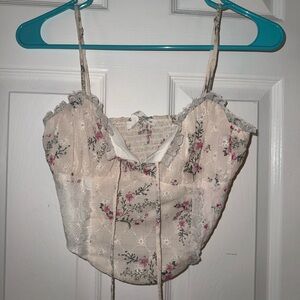 Alter’d State Floral Lace Trim Camisole Top
